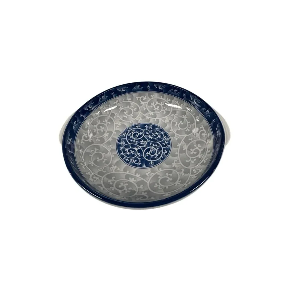 SEOKCHON LOKO Sweet Porcelain Decorative Ceramic Serving Bowl Blue and Gray